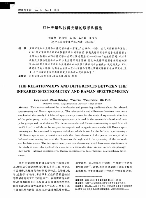 红外光谱和拉曼光谱的联系和区别