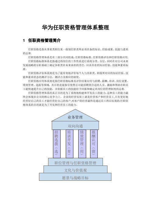 华为任职资格管理体系整理