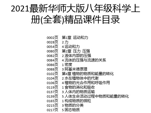 2021最新华师大版八年级科学上册(全套)精品课件