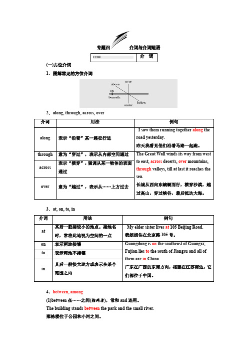 专题四  介词与介词短语