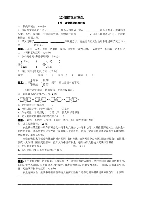 第九册课堂教学跟踪训练 假如没有灰尘试题及答案