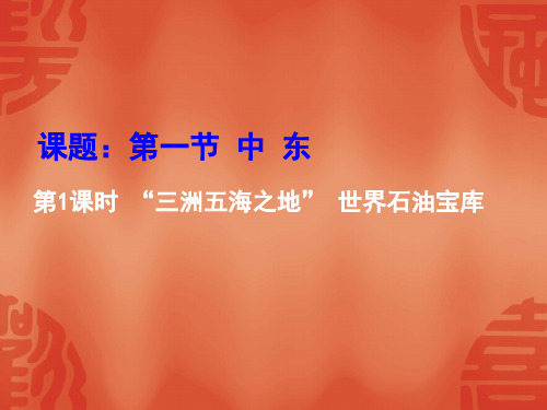 人教版七下地理  8.1中东 课件  (共25张PPT)