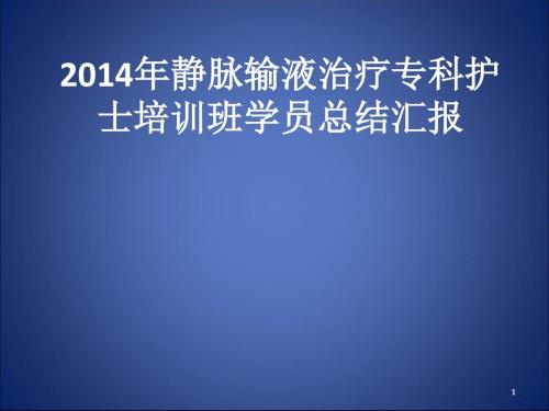 静脉输液治疗专科护士汇报ppt课件