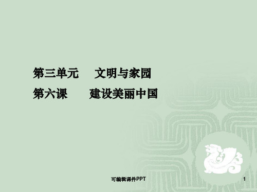 人教部编版道德与法治九年级上册-第六课建设美丽中国教材问题解答ppt课件