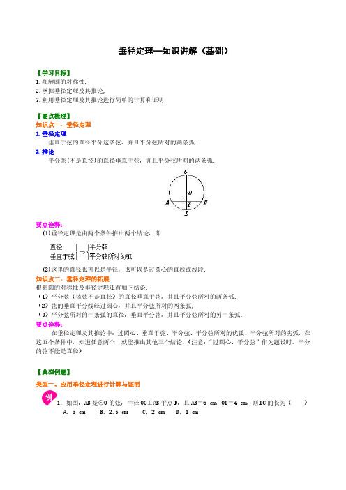 33垂径定理—知识讲解(基础)(含答案解析)