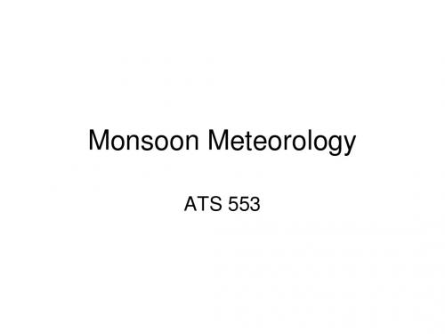 Monsoon Meteorology