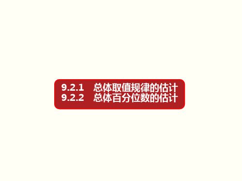 总体取值规律的估计总体百分位数的估计新教材2019-2020学年高一数学人教A版必修第二册同步