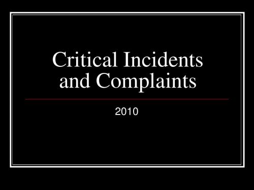 Critical Incidents and Complaints - HHS ealth Options关键事件与投诉HHS健康的选择