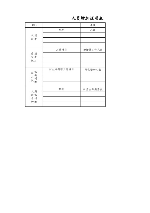 人员增加说明表