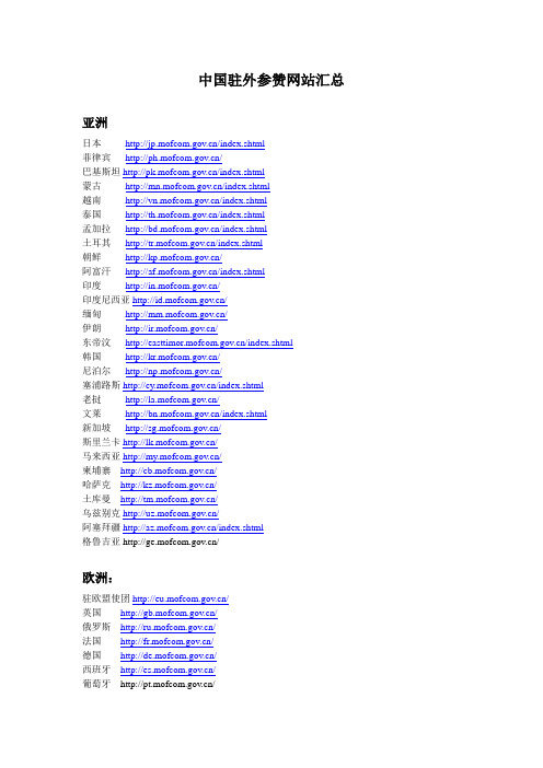 中国驻外参赞网站汇总(外贸人士必备)