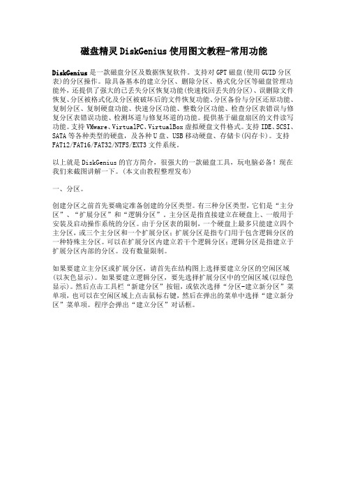 磁盘精灵DiskGenius使用图文教程—常用功能