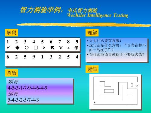 智力测验举例韦氏智力测验ppt