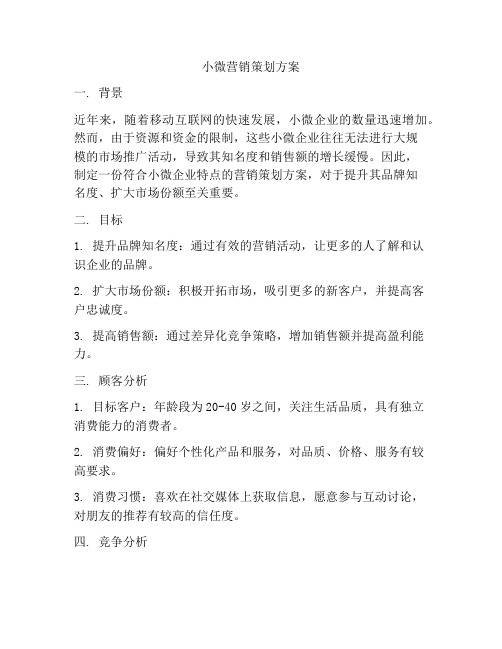 小微营销策划方案