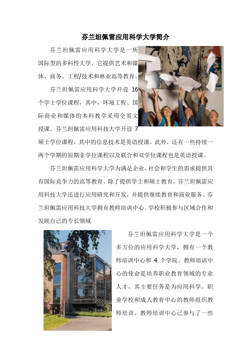 芬兰坦佩雷应用科技大学简介