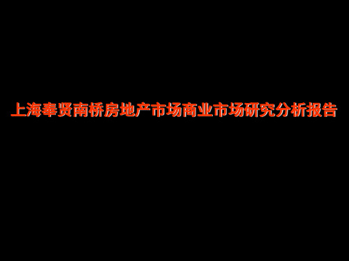 上海奉贤南桥房地产市场商业市场研究分析报告