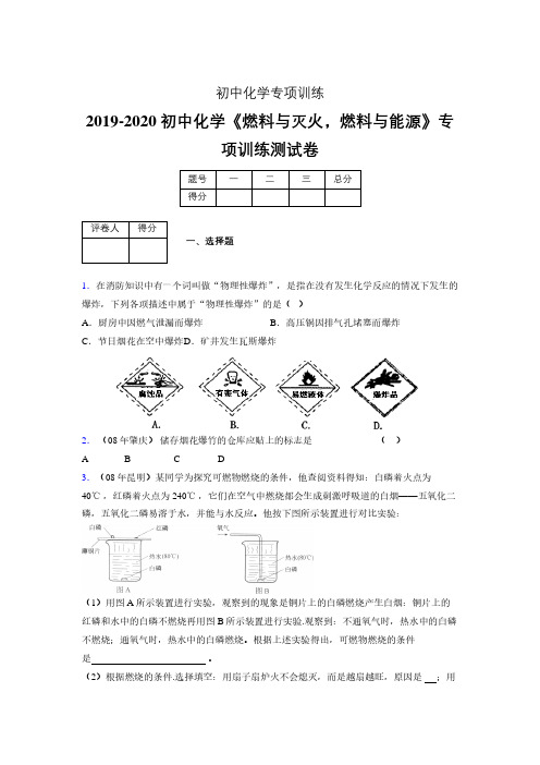 (中考)《燃料与灭火,燃料与能源》专项训练模拟测试(含答案) (428)