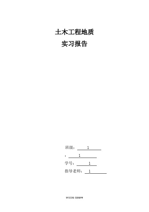 工程地质实习报告(同名13507)