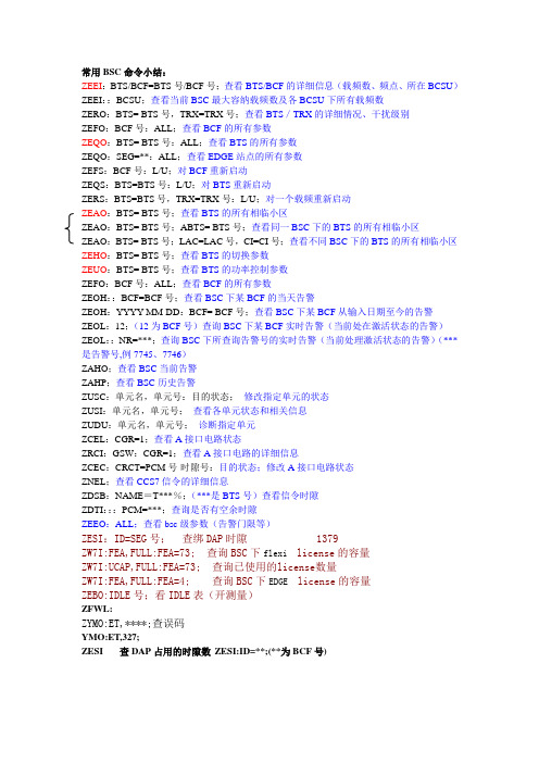 常用BSC命令小结