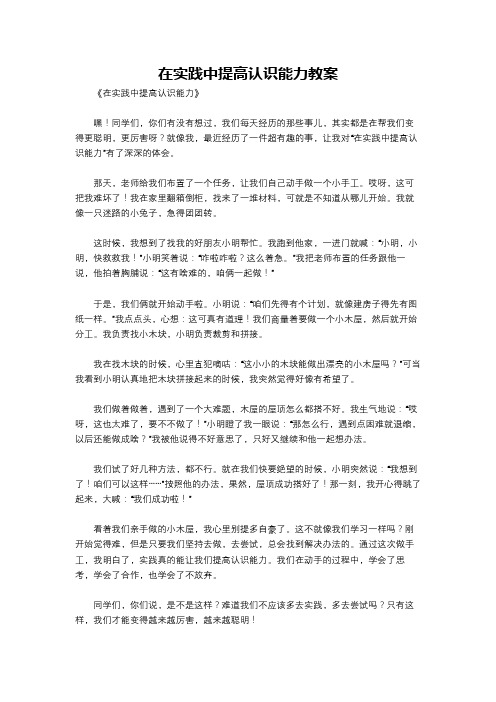 在实践中提高认识能力教案