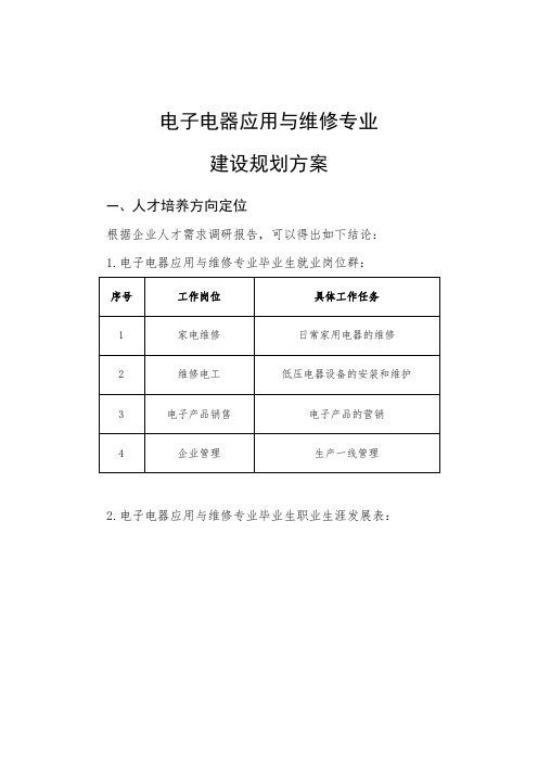 电子电器应用与维修专业