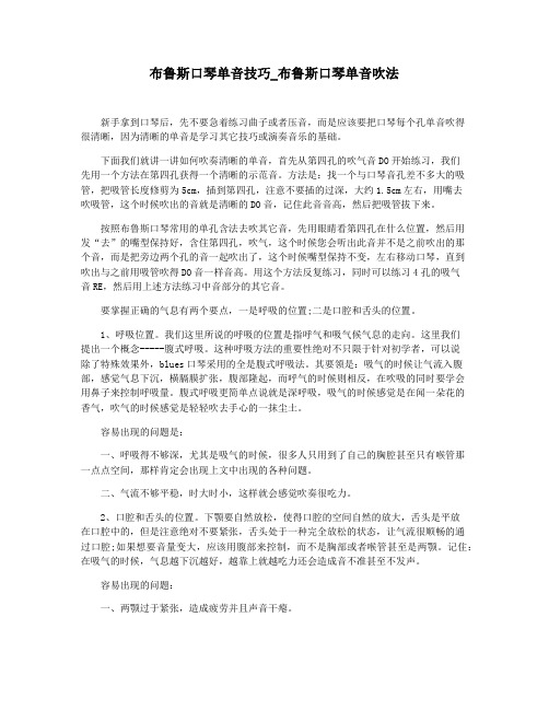 布鲁斯口琴单音技巧_布鲁斯口琴单音吹法