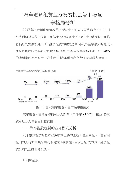 融资租赁的业务模式分析