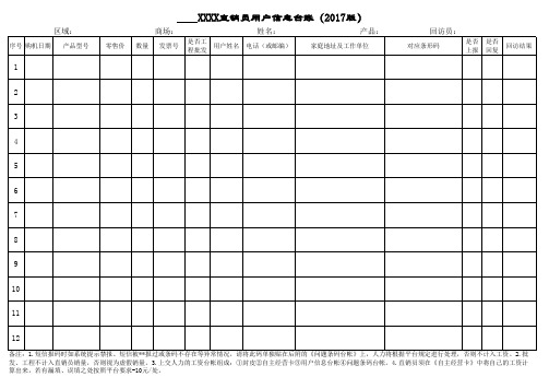 直销员台账excel模版 