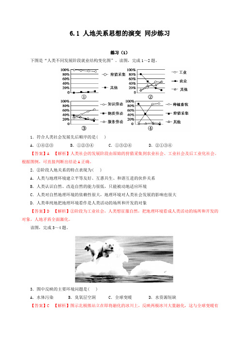 6.1 人地关系思想的演变(练习)-2015-2016学年高一地理下册(解析版)