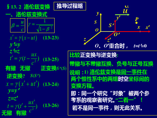 13. 2 洛伦兹变换