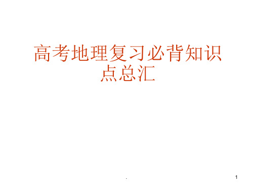 高考复习必背知识点人口与城市