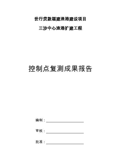 工程控制点复测报告