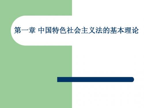 1第一章 中国特色社会主义法的基本理论