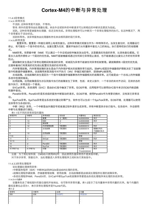 Cortex-M4的中断与异常处理