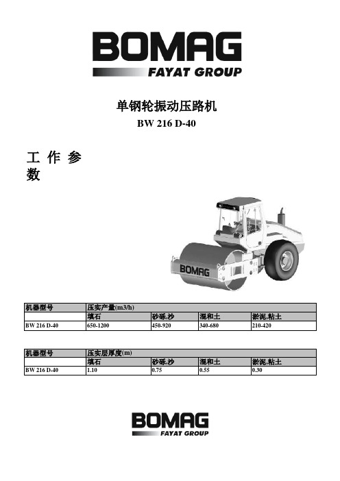 技术参数宝马格压路机BW 216 D-40