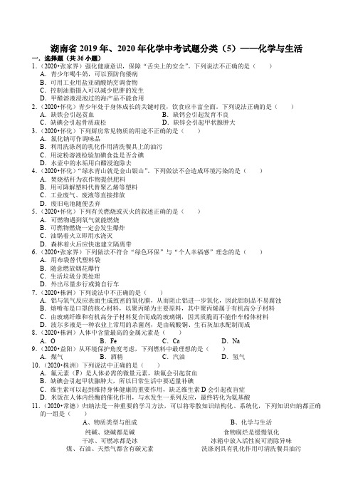 《化学与生活(含解析)》2022年中考复习专练 (2)