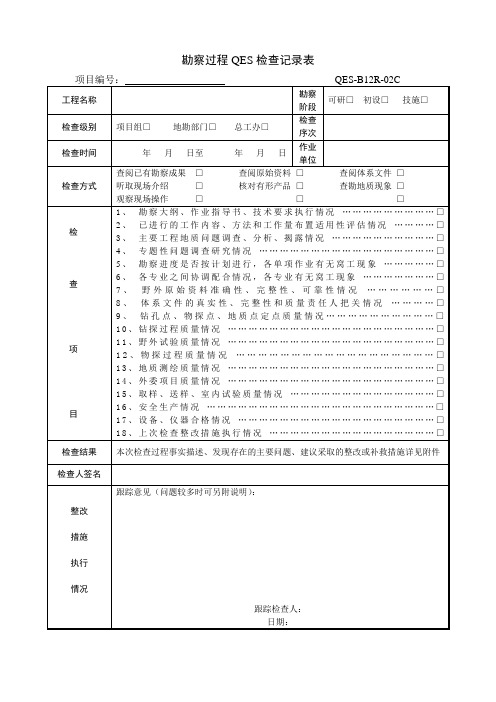 (31)QES-B12R-02勘察过程QES检查记录表