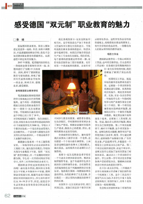 感受德国双元制职业教育的魅力
