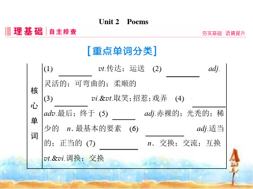 高中英语(人教版)选修六Unit 2 Poems-Language points课件(50张PPT)