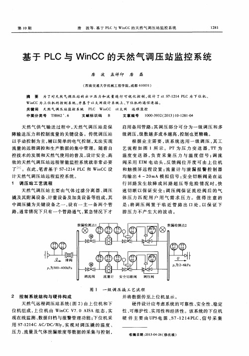 基于PLC与WinCC的天然气调压站监控系统