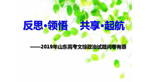 2019年山东高考文综政治试题阅卷有感