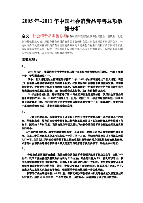 社会消费品零售总额统计分析