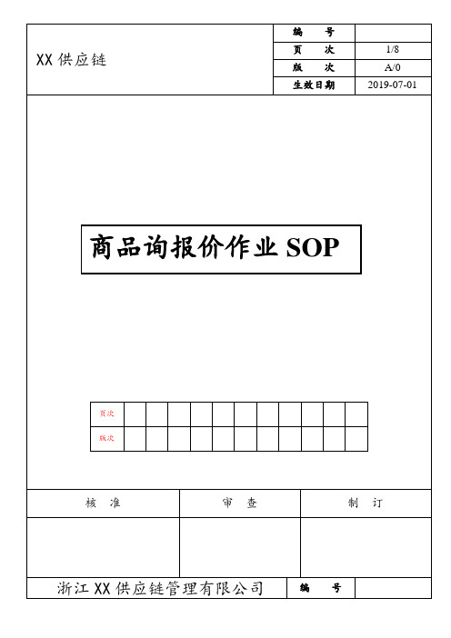 商品询报价作业SOP(实战版)