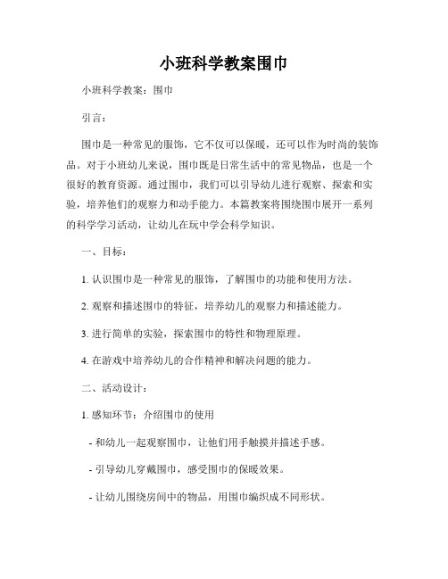 小班科学教案围巾