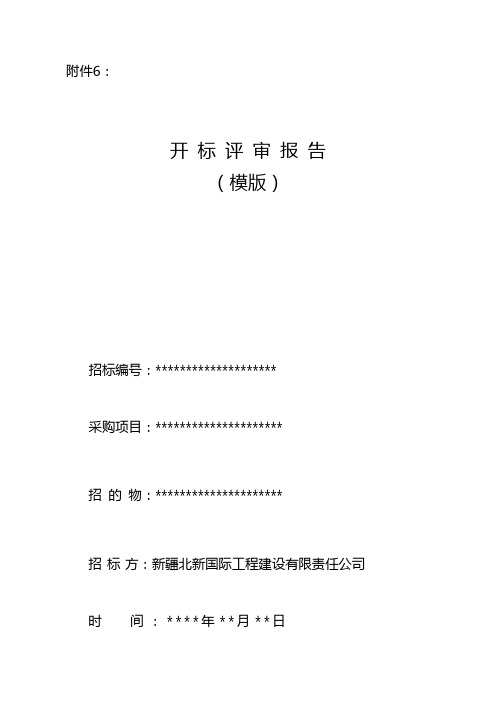 开标评审报告