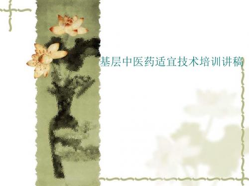 基层中医药适宜技术培训讲稿_刮痧_薰洗