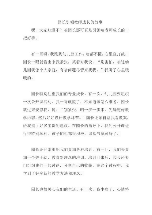 园长引领教师成长的故事