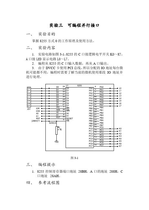 实验三 可编程并行接口报告