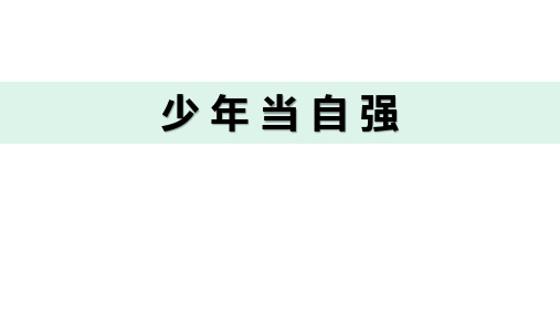 最新部编版九年级道德与法治下册《少年当自强》ppt课件