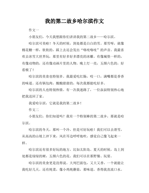 我的第二故乡哈尔滨作文