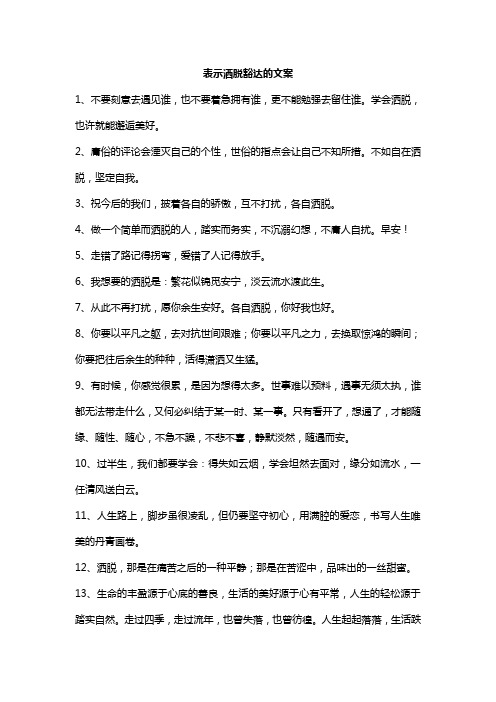 表示洒脱豁达的文案